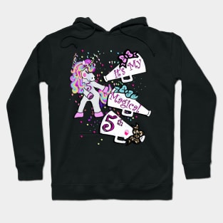 5th Birthday Unicorn Cheerleading Cute Unicorns Hoodie